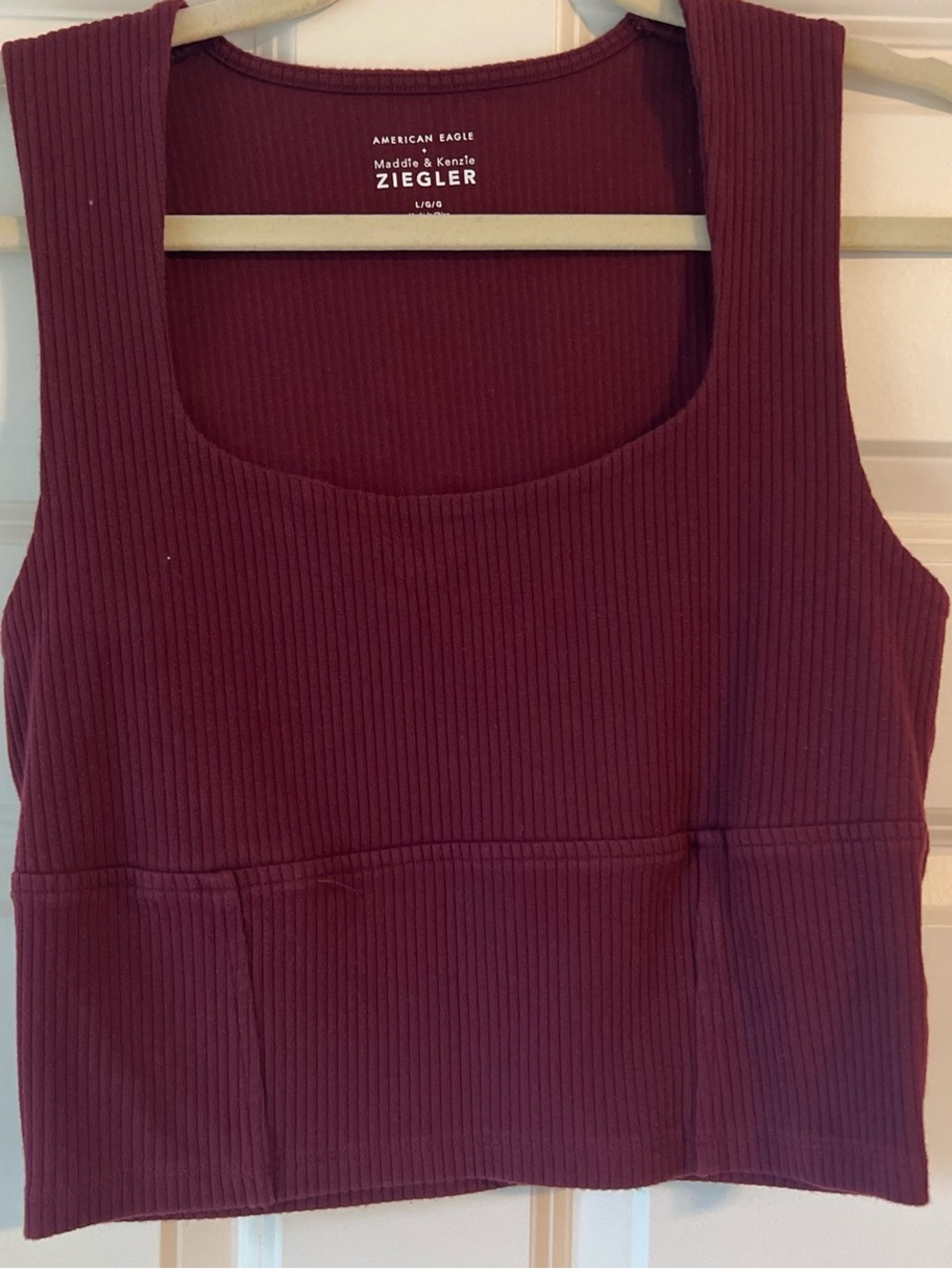 American Eagle Outfitters  Ribbed Square-Neck Tank Top - Burgundy never worn